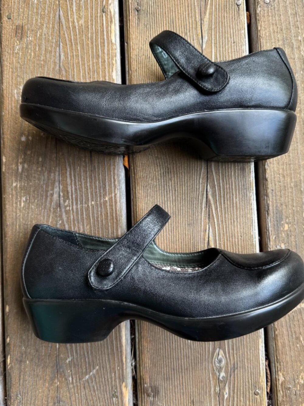 Dansko Abby Black Leather Platform Mary Jane Comfort Shoes in Women's US 9/EU 39 - Picture 3 of 13